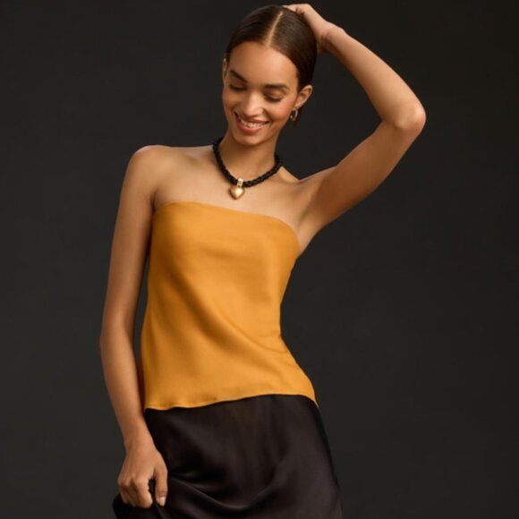 Brand New By Anthropologie Strapless Silky Top - Picture 5 of 10